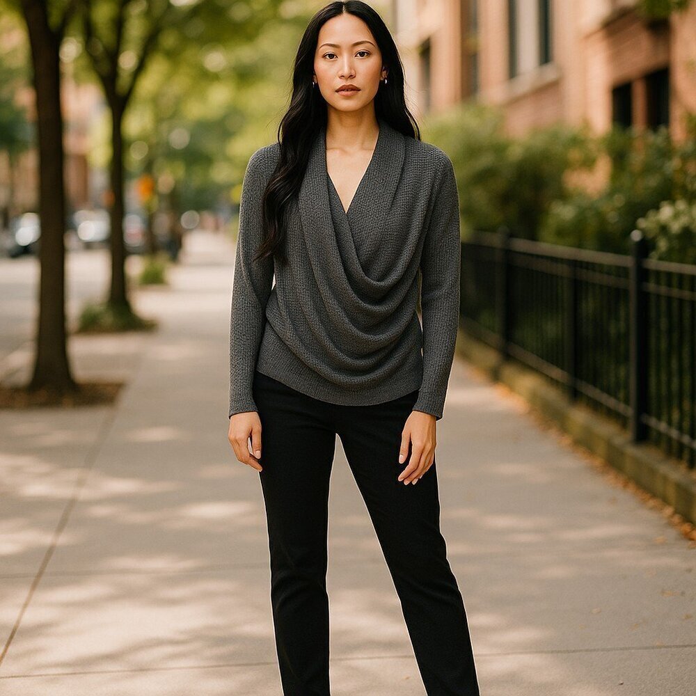 1. State Ladies Long Sleeve Ribbed Sweater